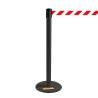 COLONNINA NERA A NASTRO BIANCO/ROSSO SEGNA PERCORSO BASE PIATTA ANTI INCIAMPO