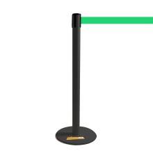 COLONNINA NERA A NASTRO VERDE SEGNA PERCORSO BASE PIATTA ANTI INCIAMPO