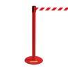 COLONNINA ROSSA A NASTRO BIANCO/ROSSO SEGNA PERCORSO BASE PIATTA ANTI INCIAMPO