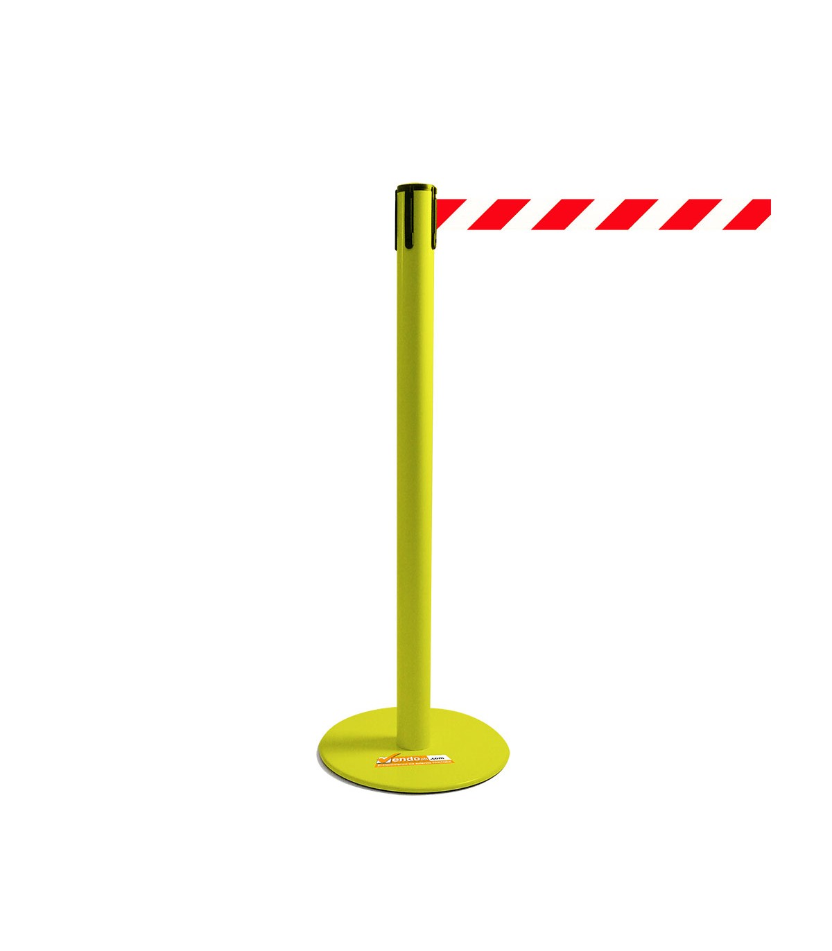 COLONNINA GIALLA A NASTRO BIANCO/ROSSO SEGNA PERCORSO BASE PIATTA ANTI INCIAMPO