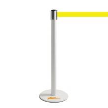 COLONNINA BIANCA A NASTRO GIALLO SEGNA PERCORSO BASE PIATTA ANTI INCIAMPO