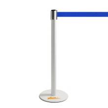COLONNINA BIANCA A NASTRO BLU SEGNA PERCORSO BASE PIATTA ANTI INCIAMPO