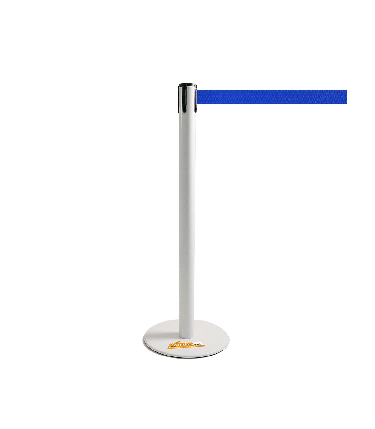 COLONNINA BIANCA A NASTRO BLU SEGNA PERCORSO BASE PIATTA ANTI INCIAMPO