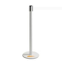 COLONNINA BIANCA A NASTRO BIANCO SEGNA PERCORSO BASE PIATTA ANTI INCIAMPO