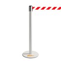 COLONNINA BIANCA A NASTRO BIANCO/ROSSO SEGNA PERCORSO BASE PIATTA ANTI INCIAMPO