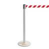 COLONNINA BIANCA A NASTRO BIANCO/ROSSO SEGNA PERCORSO BASE PIATTA ANTI INCIAMPO