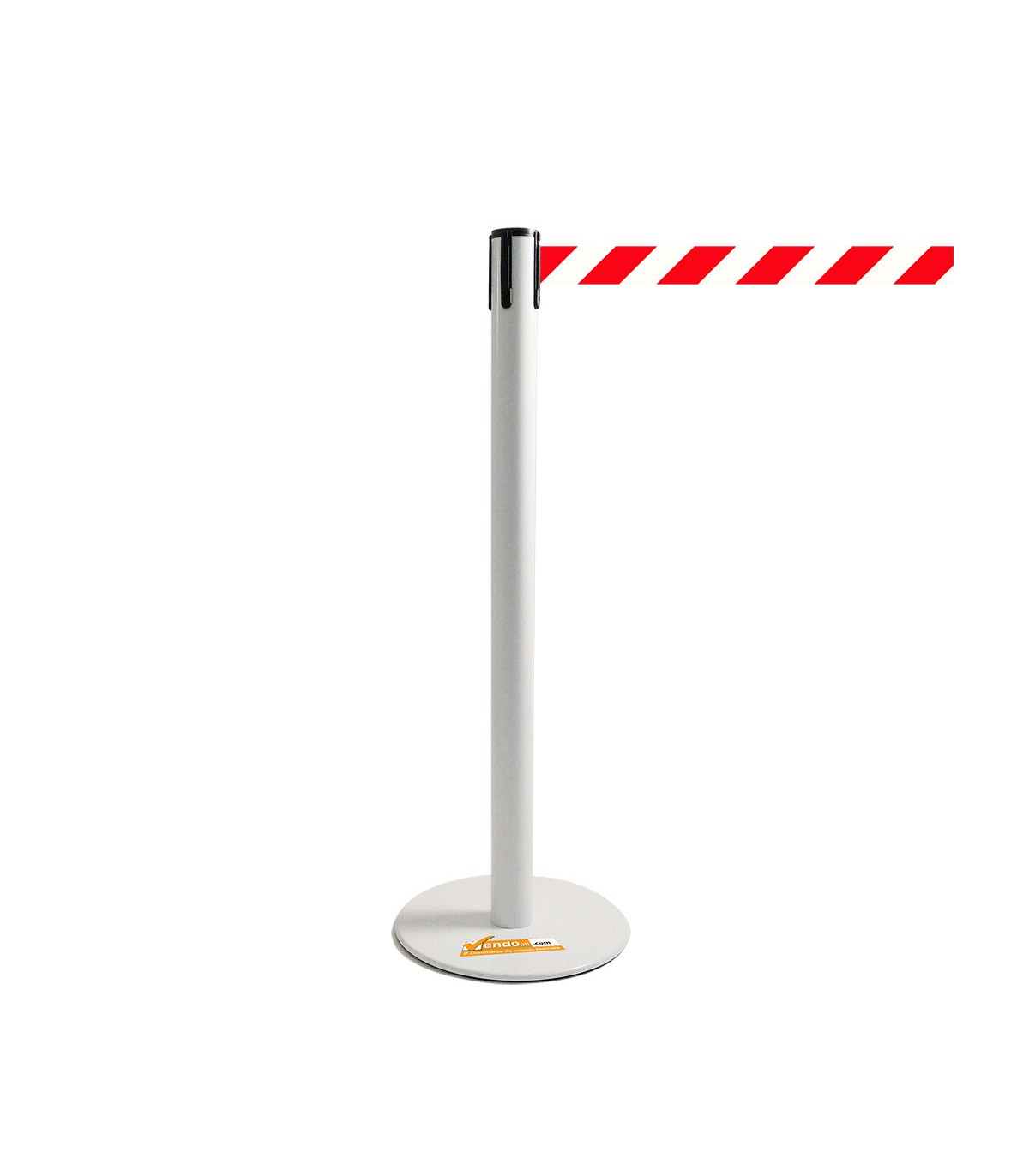 COLONNINA BIANCA A NASTRO BIANCO/ROSSO SEGNA PERCORSO BASE PIATTA ANTI INCIAMPO