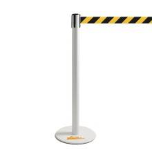 COLONNINA BIANCA A NASTRO GIALLO/NERO SEGNA PERCORSO BASE PIATTA ANTI INCIAMPO