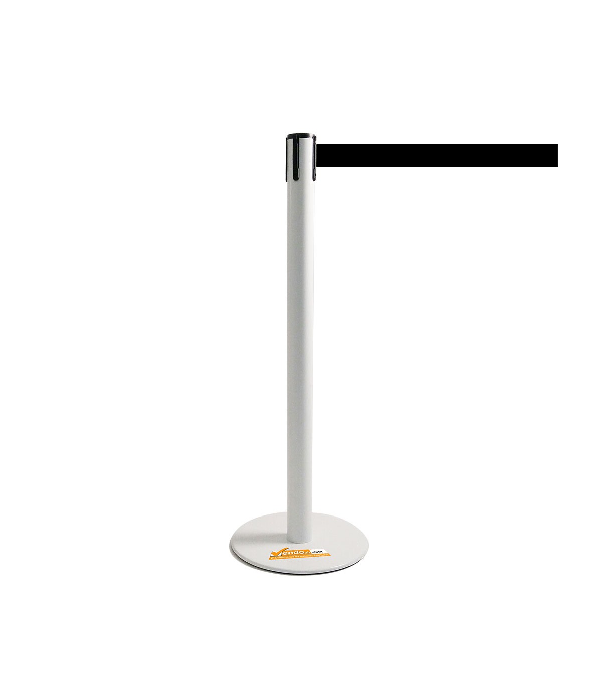 COLONNINA BIANCA A NASTRO NERO SEGNA PERCORSO BASE PIATTA ANTI INCIAMPO