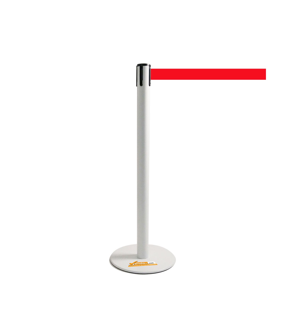 COLONNINA BIANCA A NASTRO ROSSO SEGNA PERCORSO BASE PIATTA ANTI INCIAMPO