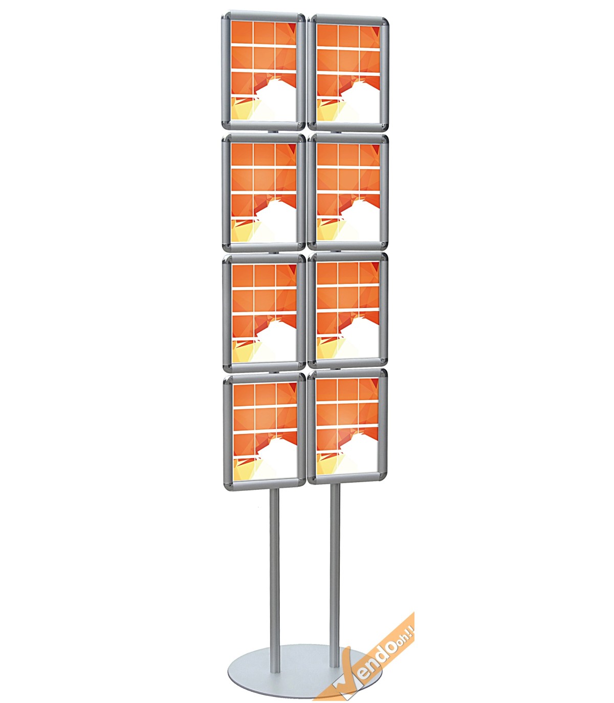 ESPOSITORE CAVALLETTO PUBBLICITARIO A PIANTANA 4 CORNICI ESPOSITIVA PER GRAFICA