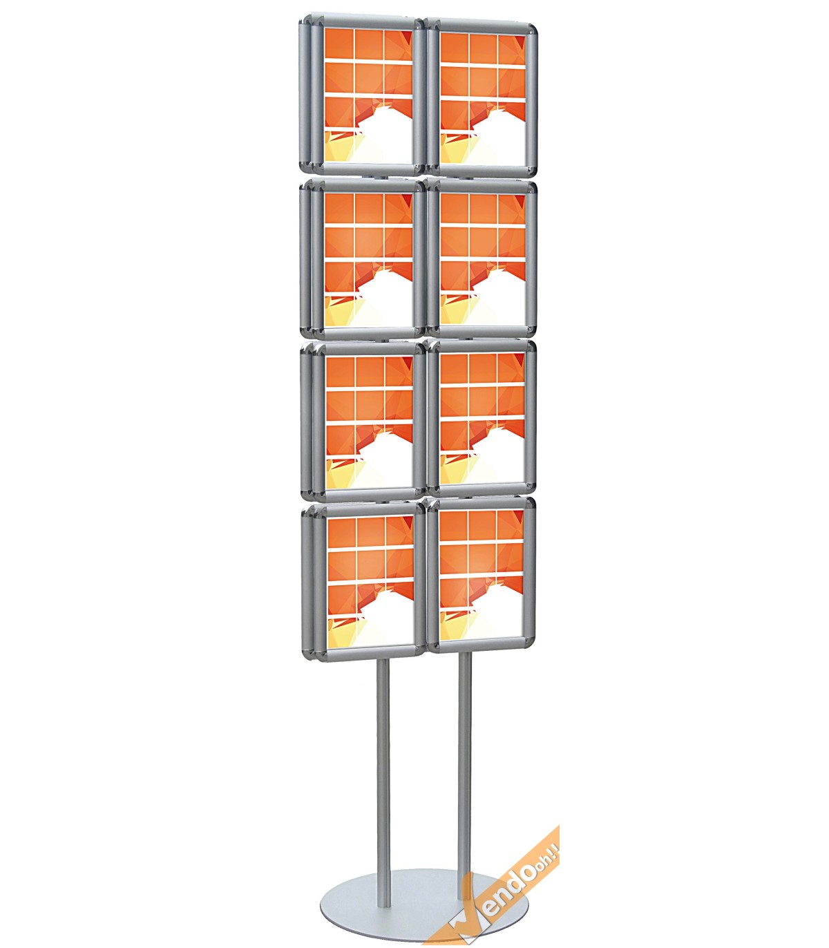 ESPOSITORE CAVALLETTO PUBBLICITARIO A PIANTANA 4 CORNICI ESPOSITIVA PER GRAFICA
