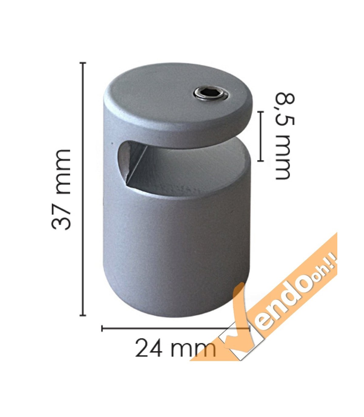 KIT 4 DISTANZIALI A VITE PER TARGHE DA PARETE MURO IN ALLUMINIO ORO 19 x 25 mm