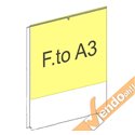 TARGA ESPOSITIVA DA PARETE PANNELLO PORTA AVVISI F.TO A3 VERTICALE PLEXIGLASS