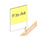 TARGA ESPOSITIVA DA PARETE PANNELLO PORTA AVVISI F.TO A4 VERTICALE A PLEXIGLASS