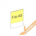 TARGA ESPOSITIVA DA PARETE PANNELLO PORTA AVVISI F.TO A5 VERTICALE TASCA PLEXIGLASS