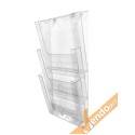 PORTA DEPLIANT DEPLIAN DA PARETE MURO F.TO A4 3 TASCHE VERTICALE PDP300