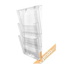 PORTA DEPLIANT DEPLIAN DA PARETE MURO F.TO A4 3 TASCHE VERTICALE PDP300