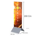 TOTEM PUBBLICITARIO BIFACCIALE DA TERRA DA INTERNO CERTIFICATO H 250 L 90 CM