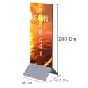 TOTEM PUBBLICITARIO BIFACCIALE DA TERRA DA INTERNO CERTIFICATO H 250 L 90 CM