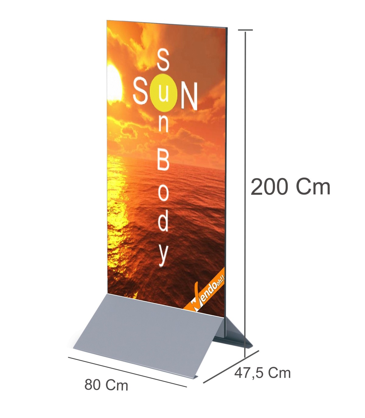 TOTEM PUBBLICITARIO BIFACCIALE ESPOSITORE DA PAVIMENTO BASE DA TERRA TIV002