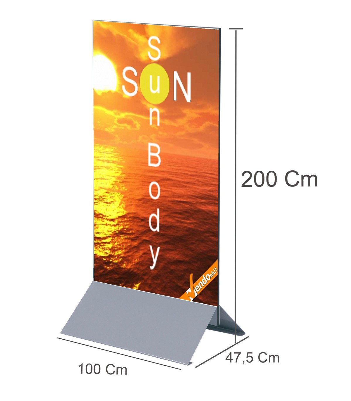 TOTEM PUBBLICITARIO ESPOSITORE DA TERRA BIFACCIALE COMUNICAZIONI E INDICAZIONI