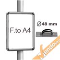 CORNICE INFORMATIVA A4 TABELLA COMPLETA DI COLLARE ø 48 MM PER FISSAGGIO A PALI MONTANTI