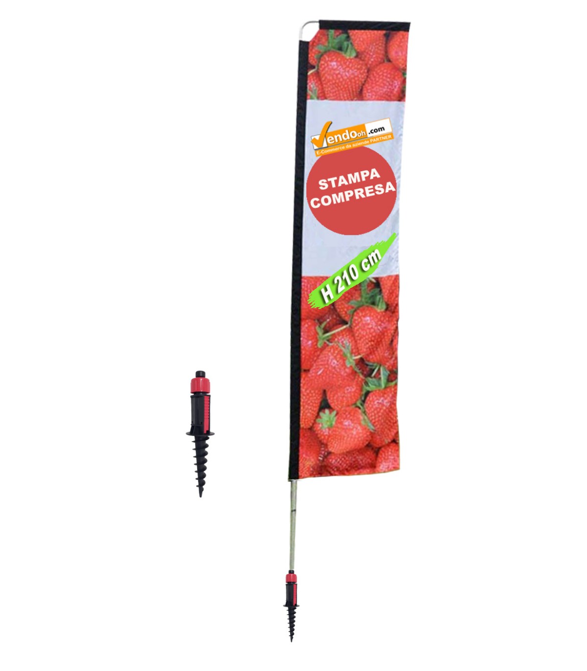 ESPOSITORE A BANDIERA DA ESTERNO INTERNO ANCHE BASE PER AUTO NEVE E PICCHETTO