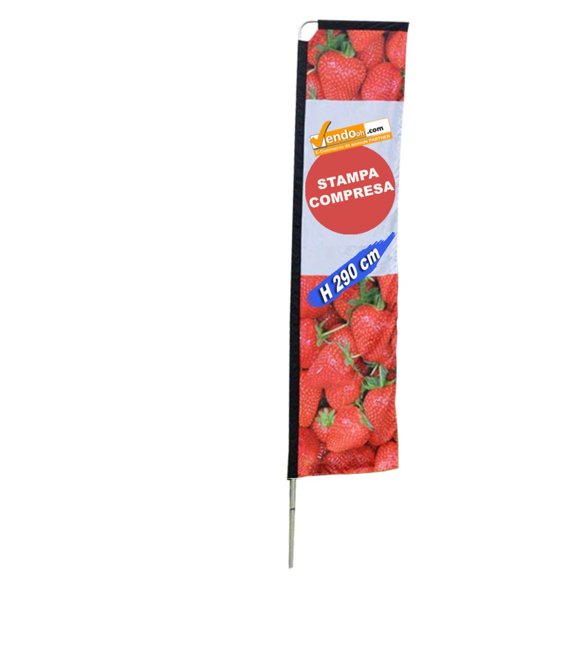 BANDIERA RETTANGOLARE 300 CM SENZA BASE