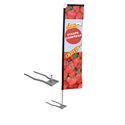 BANDIERA RETTANGOLARE 300 CM BASE PER AUTO E CONCESSIONARIE