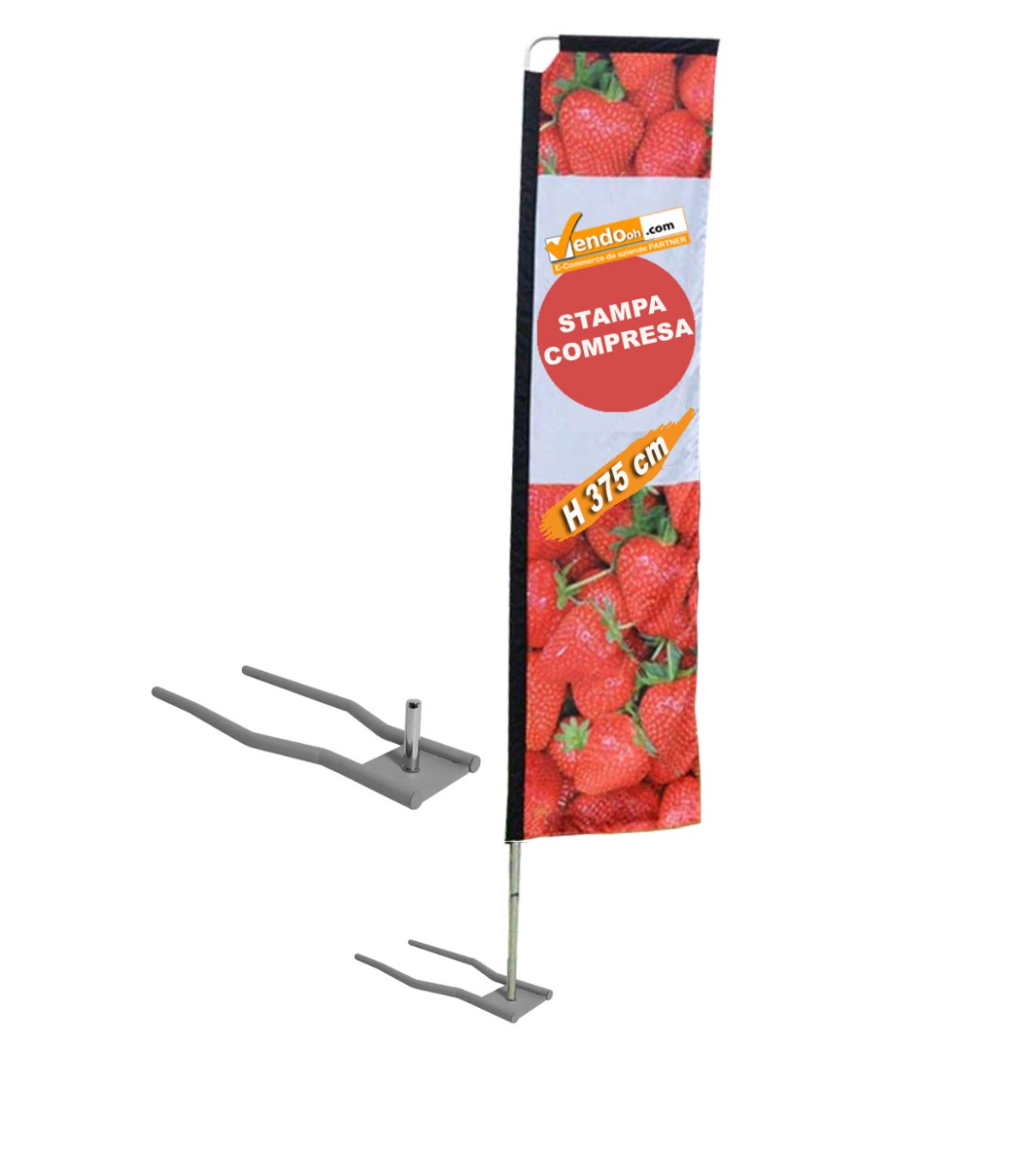 Bandiera a PIUMA "Linea Eco" altezza 280 cm