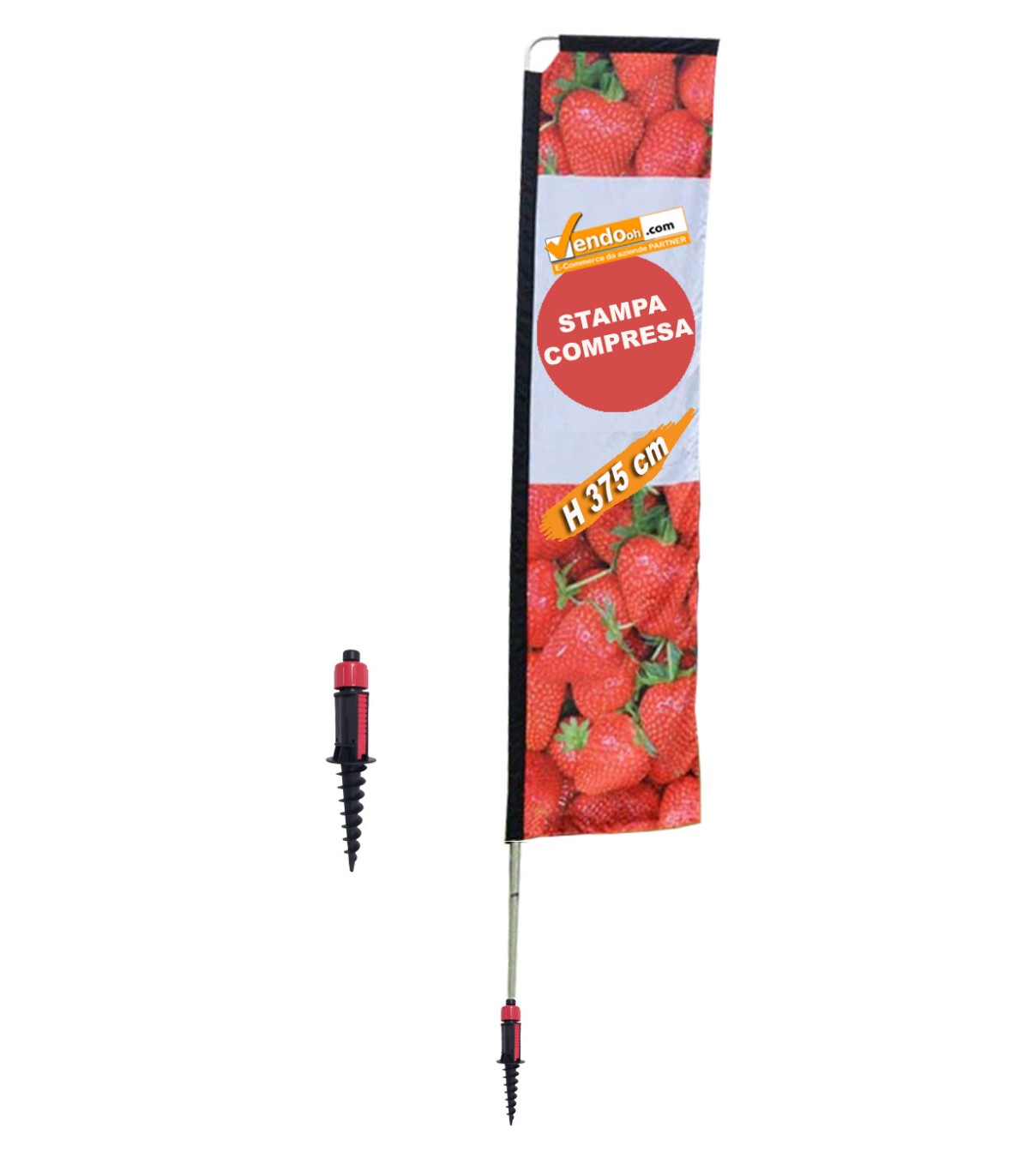 Bandiera a PIUMA "Linea Eco" altezza 280 cm