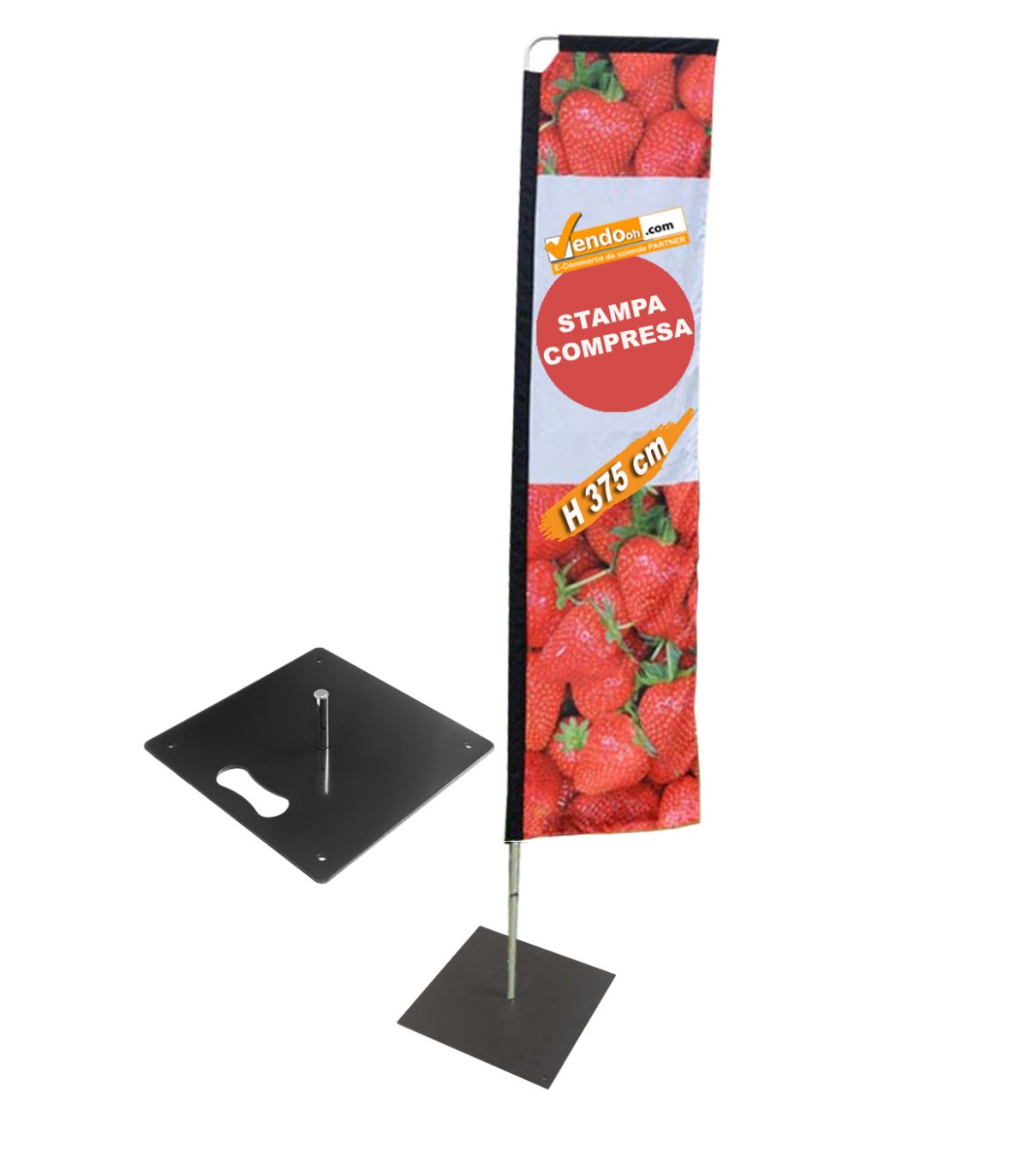 Bandiera a PIUMA "Linea Eco" altezza 280 cm