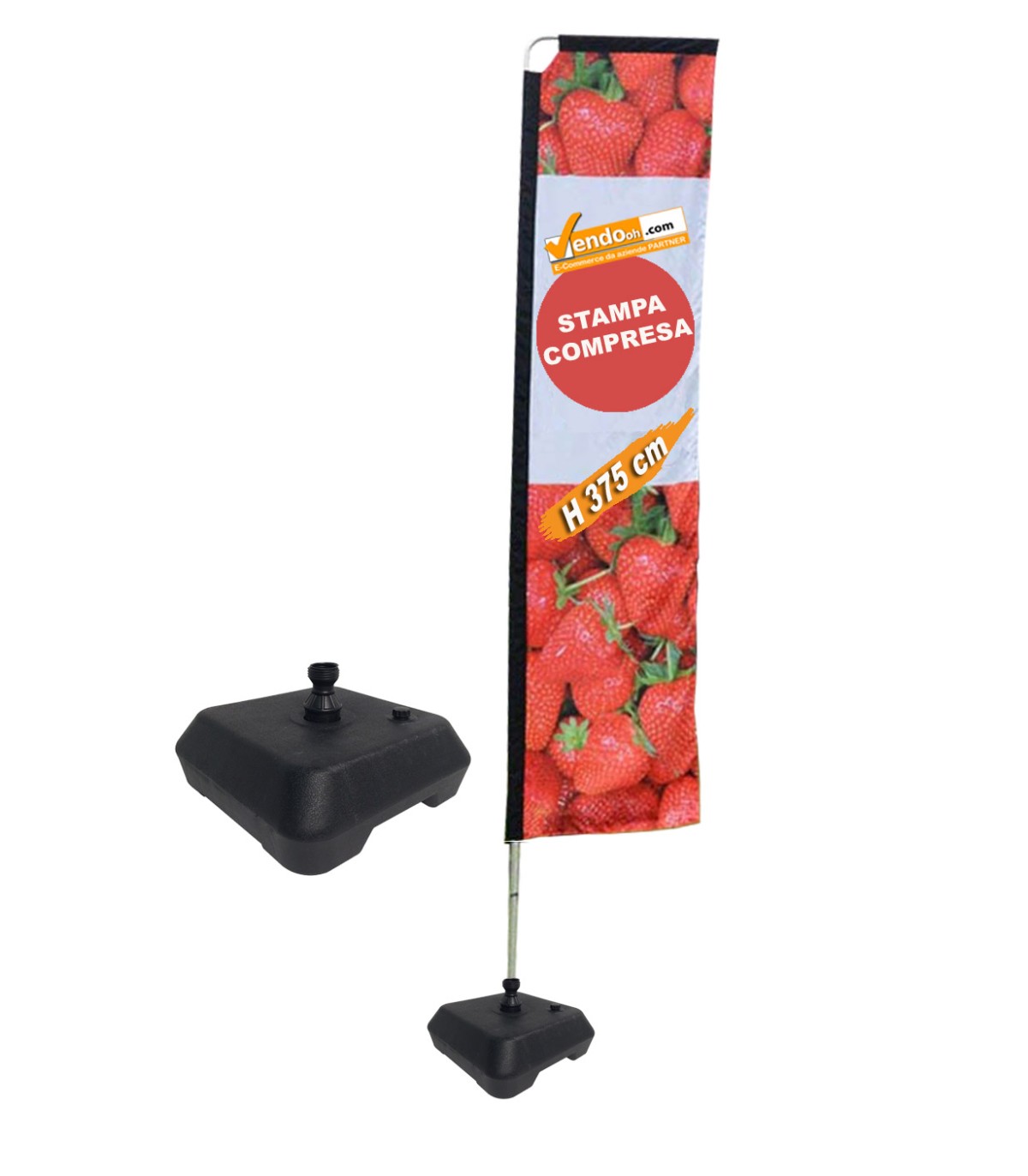 Bandiera a PIUMA "Linea Eco" altezza 280 cm