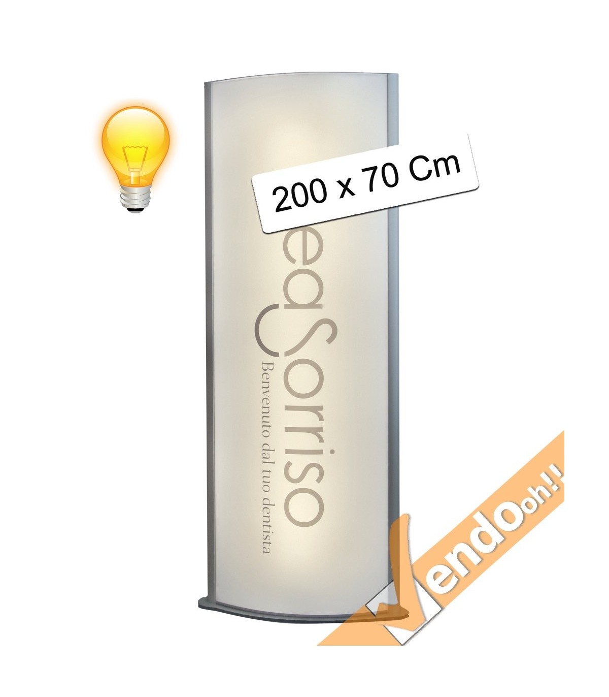 TOTEM PUBBLICITARIO RETRO ILLUMINATO COLONNA LUMINOSA BIFACCIALE LUCE INTERNA