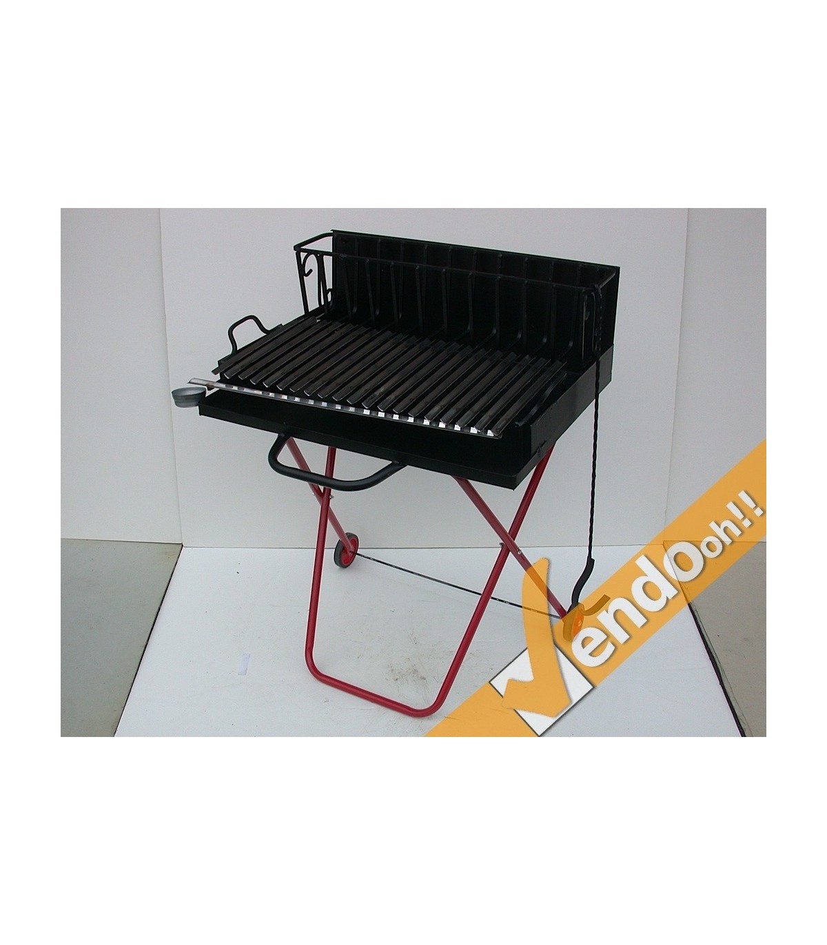 GRIGLIA BISTECCHIERA BABECUE DA GIARDINO A BRACE CON RUOTE DA ESTERNO PICCOLA