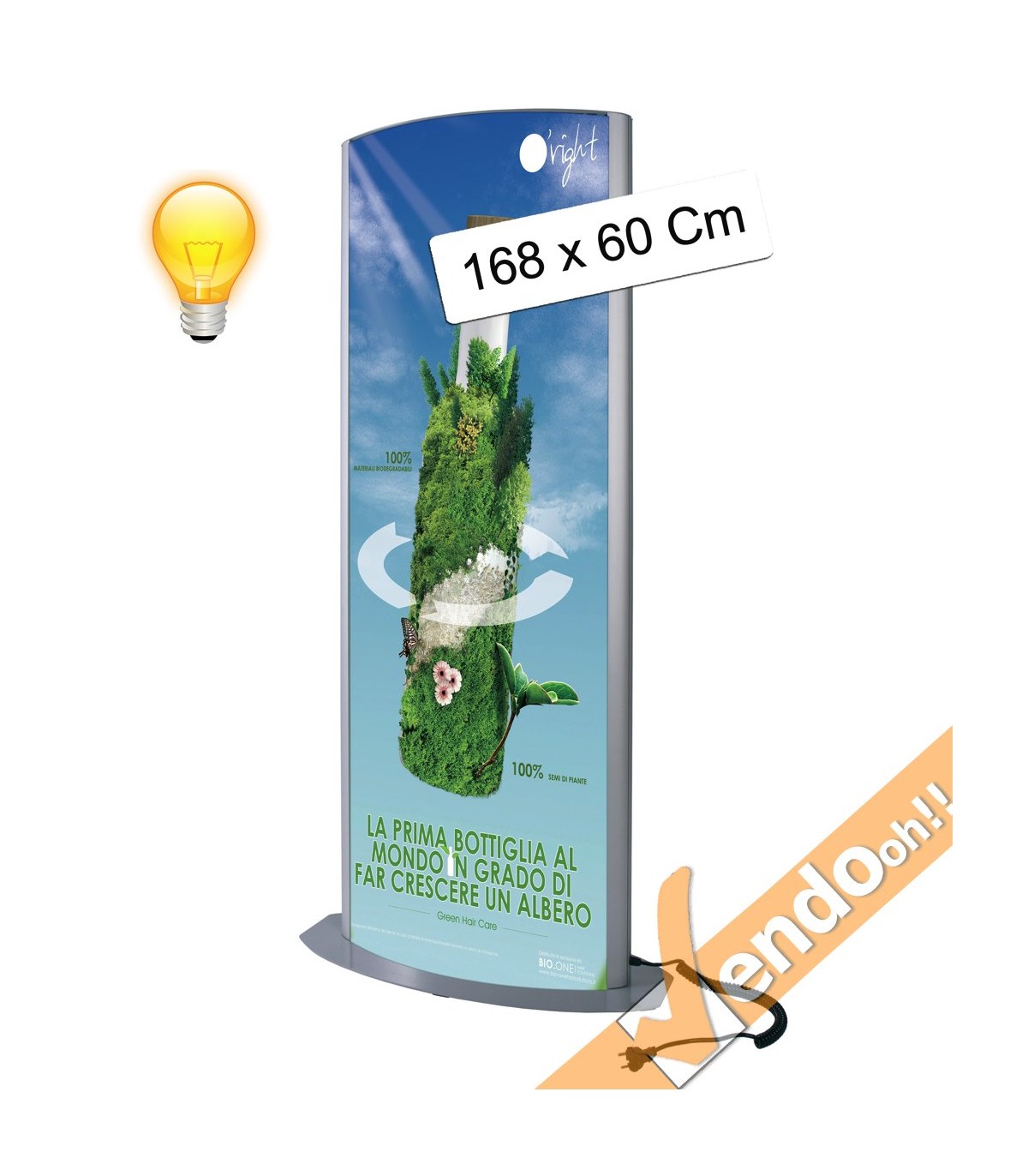 TOTEM PUBBLICITARIO ESPOSITORE DA TERRA BIFACCIALE COMUNICAZIONI E INDICAZIONI