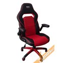 POLTRONA DA UFFICIO ROSSO E NERA SEDILE GAMING SPORTIVO REGOLABILE CON RUOTE