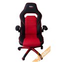 POLTRONA DA UFFICIO ROSSO E NERA SEDILE GAMING SPORTIVO REGOLABILE CON RUOTE