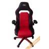 POLTRONA DA UFFICIO ROSSO E NERA SEDILE GAMING SPORTIVO REGOLABILE CON RUOTE