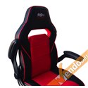POLTRONA DA UFFICIO ROSSO E NERA SEDILE GAMING SPORTIVO REGOLABILE CON RUOTE