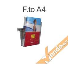PORTA DEPLIANT DEPLIAN DA PARETE MURO F.TO A4 3 TASCHE VERTICALE PDP300
