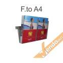 PORTA DEPLIANT DEPLIAN DA PARETE MURO F.TO A4 3 TASCHE VERTICALE PDP300