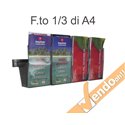 PORTA DEPLIANT DEPLIAN DA PARETE MURO F.TO A4 3 TASCHE VERTICALE PDP300
