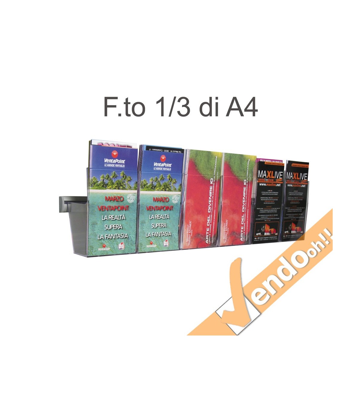 PORTA DEPLIANT DEPLIAN DA PARETE MURO F.TO A4 3 TASCHE VERTICALE PDP300