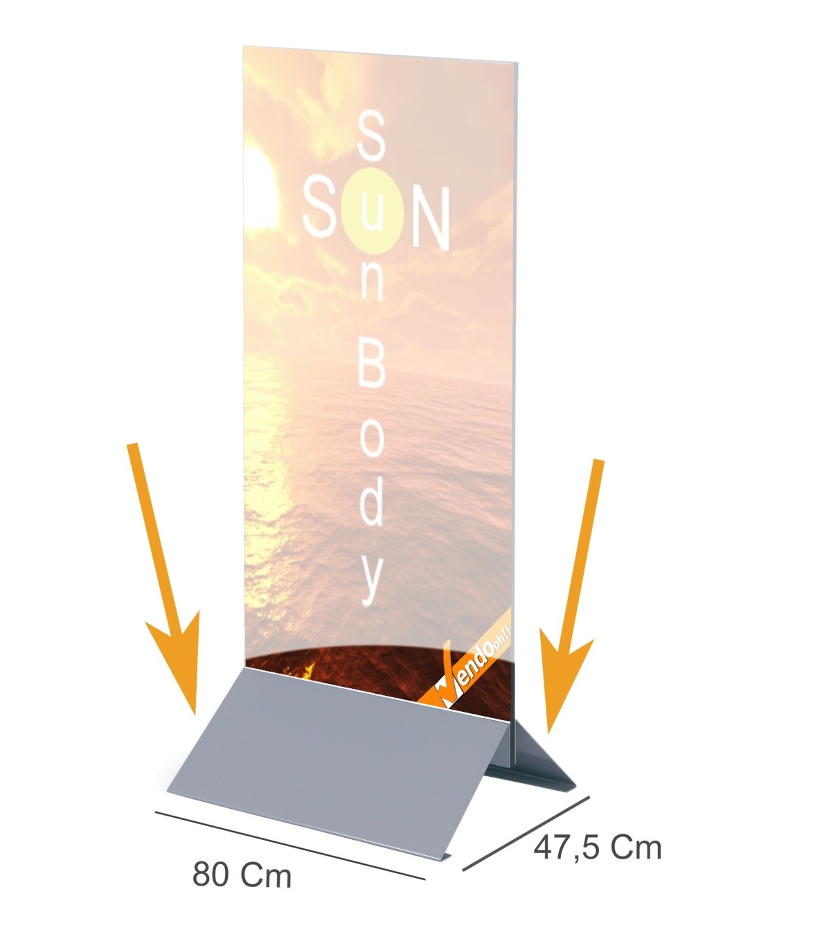 TOTEM PUBBLICITARIO ESPOSITORE DA TERRA BIFACCIALE COMUNICAZIONI E INDICAZIONI