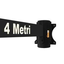 ATTACCO A MURO CON NASTRO 4 METRI COLORE NERO COLONNA COLONNINA SEGNA PERCORSO DELIMITA AREA