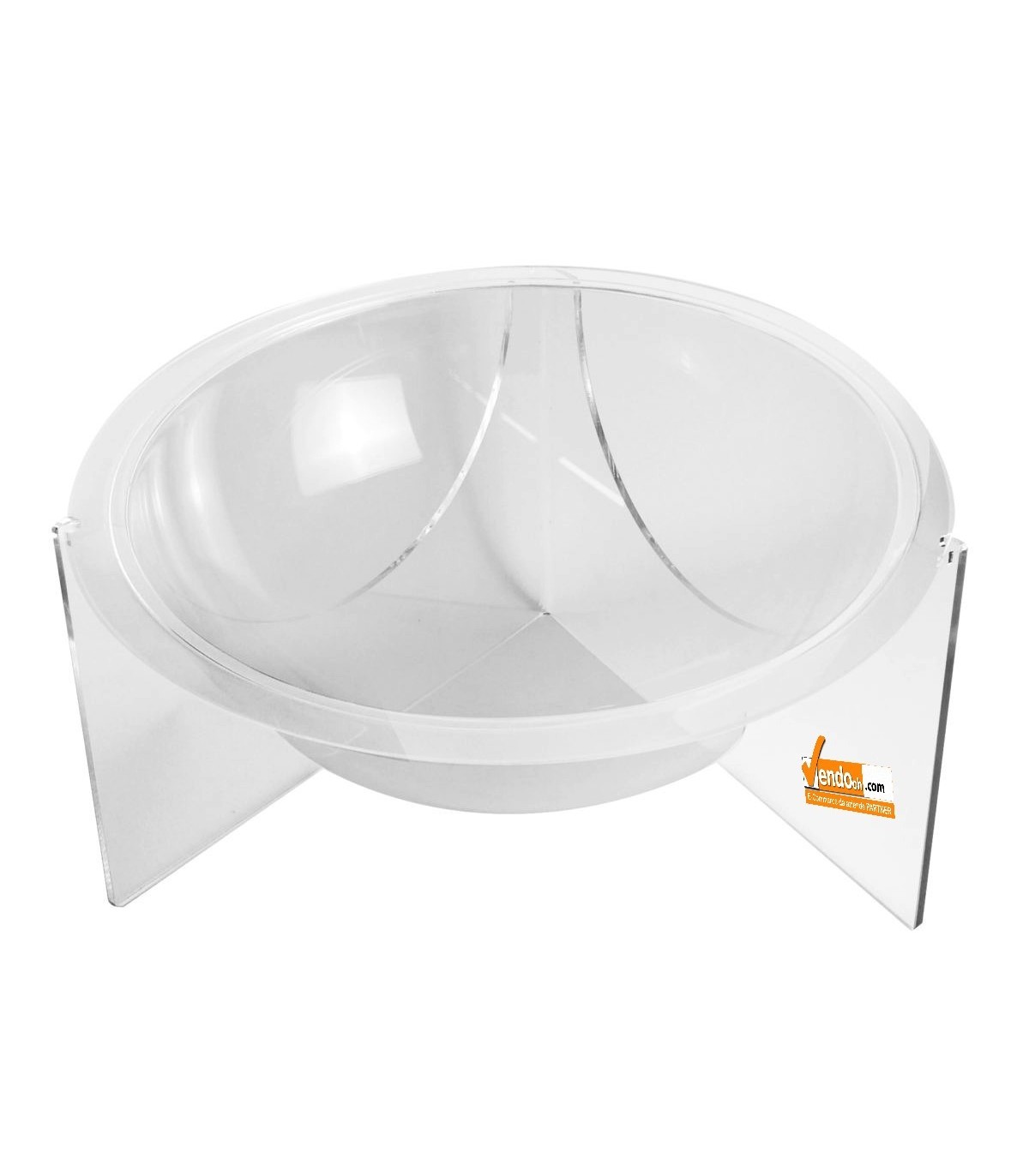 CESTO CESTONE ESPOSITIVO ESPOSITORE DA BANCO BANCARELLA MEZZA SFERA TRASPARENTE