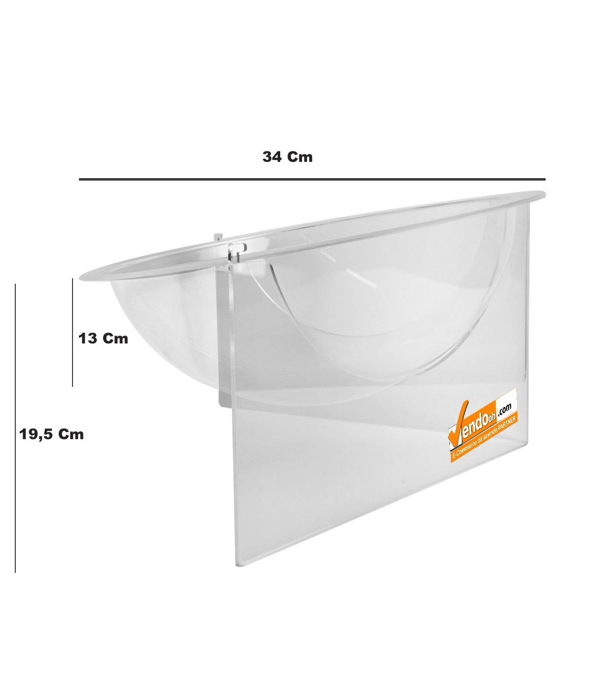 CESTO CESTONE ESPOSITIVO ESPOSITORE DA BANCO BANCARELLA MEZZA SFERA TRASPARENTE