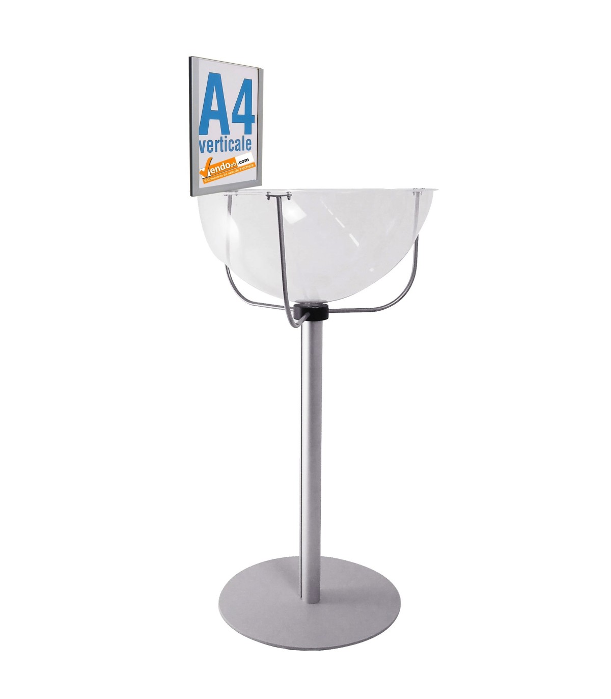 ESPOSITORE CESTO CESTONE TRASPARENTE BANCARELLA DA PAVIMENTO PORTA COMUNICAZIONE